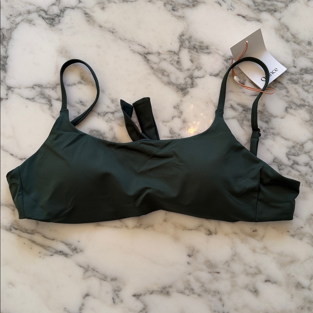 NWT Quince Women's Italian Scoop Neck Bikini Top Palm Green Size M and L ๐ด - Picture 6 of 13